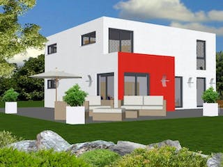 Massivhaus Massivhaus Kleinostheim von Immobilien Atelier Klaus Reuter, Cubushaus Außenansicht 1