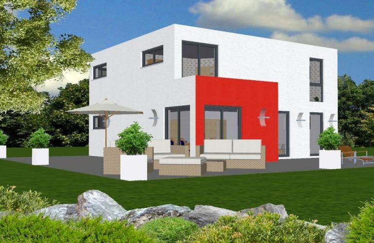 Massivhaus Massivhaus Kleinostheim von Immobilien Atelier Klaus Reuter, Cubushaus Außenansicht 1