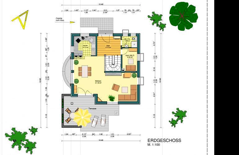 Massivhaus Massivhaus Mainz von Immobilien Atelier Klaus Reuter,  Grundriss 1