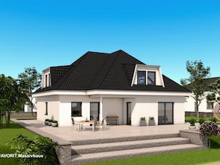Massivhaus Premium 88-78 von FAVORIT Massivhaus (alt) Schlüsselfertig ab 321310€, Bungalow Außenansicht 1