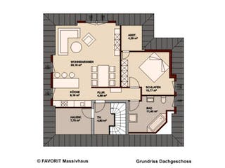 Massivhaus Premium 88-78 von FAVORIT Massivhaus (alt) Schlüsselfertig ab 321310€, Bungalow Grundriss 2