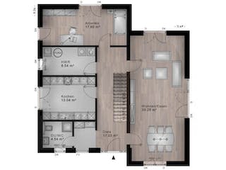 Massivhaus Pultdach Haus Birnbach 30-007 von Econ Das Haus, Grundriss 2