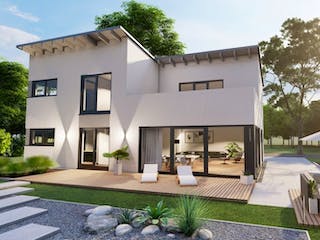 Massivhaus Pultdach Haus Hirz-Maulsbach 30-040 von Econ Das Haus,  Außenansicht 1