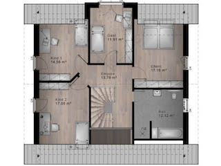 Massivhaus Satteldach Haus Heimborn 80-010 von Econ Das Haus,  Grundriss 2