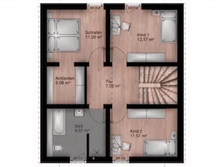 Massivhaus Satteldach Haus Mayen 80-062 von Econ Das Haus, Grundriss 1