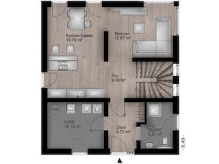 Massivhaus Satteldach Haus Mayen 80-062 von Econ Das Haus, Grundriss 2