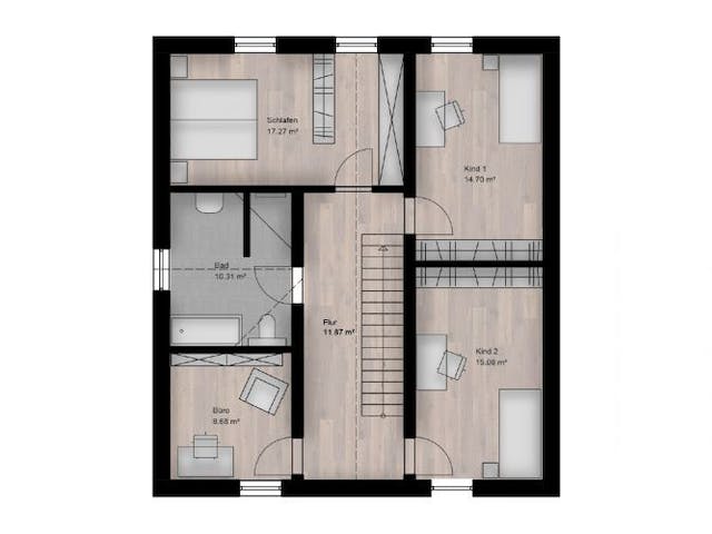 Massivhaus Satteldach Haus Niederwambach 90-069 von Econ Das Haus,  Grundriss 1
