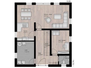 Massivhaus Satteldach Haus Niederwambach 90-069 von Econ Das Haus,  Grundriss 2