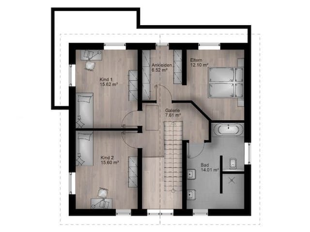 Massivhaus Satteldach Haus Oberbieber 90-067 von Econ Das Haus,  Grundriss 2