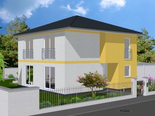 Massivhaus Stadtvilla 129 von HSE Massivhaus, Stadtvilla Außenansicht 1