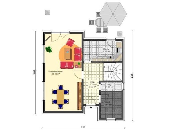 Massivhaus Stadtvilla 129 von HSE Massivhaus, Stadtvilla Grundriss 2