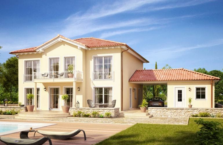 Massivhaus STADTVILLA AURELIO von Kern-Haus Chemnitz Schlüsselfertig ab 525900€, Stadtvilla Außenansicht 3