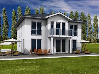 Massivhaus Stadtvilla Bad Soden von Immobilien Atelier Klaus Reuter, Stadtvilla Außenansicht 1