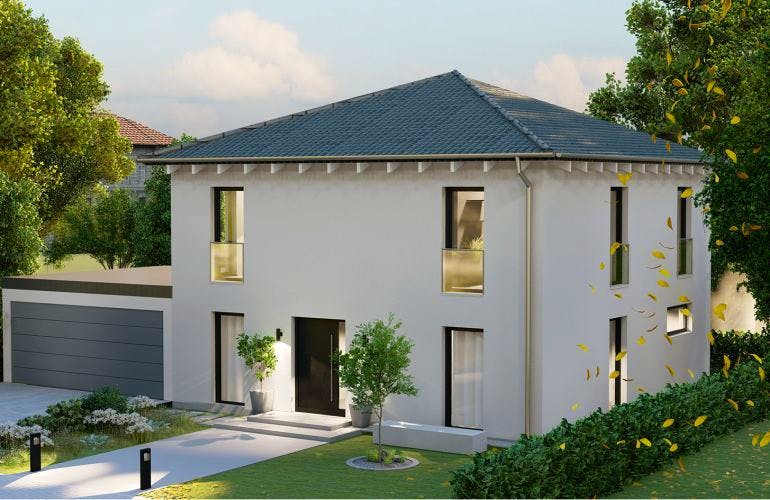Massivhaus Stadtvilla Bornich 40-034 von Econ Das Haus,  Außenansicht 1
