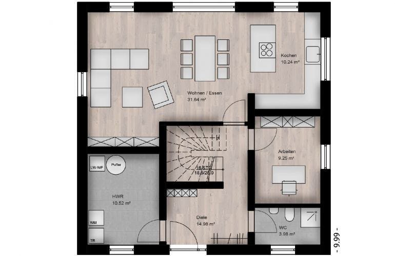 Massivhaus Stadtvilla Bornich 40-034 von Econ Das Haus,  Grundriss 2