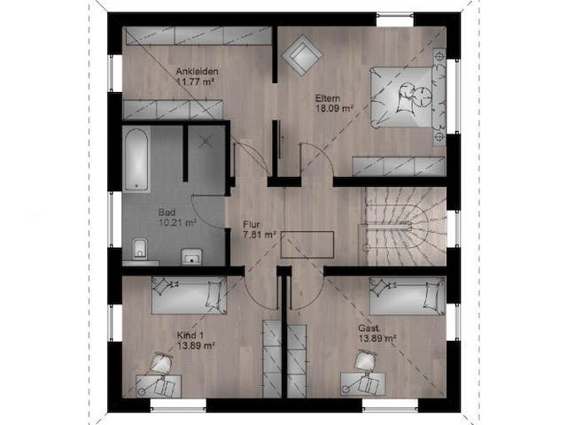 Massivhaus Stadtvilla Eitorf 40-033 von Econ Das Haus,  Grundriss 1