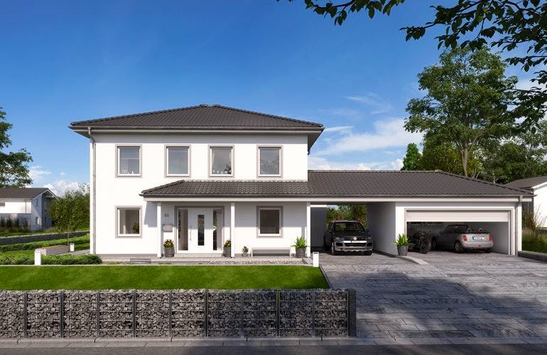 Massivhaus STADTVILLA GREDO von Kern-Haus Chemnitz Schlüsselfertig ab 539900€, Stadtvilla Außenansicht 1