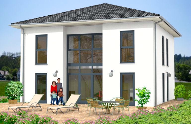 Massivhaus Stadtvilla Kroppach 40-008 von Econ Das Haus, Stadtvilla Außenansicht 1