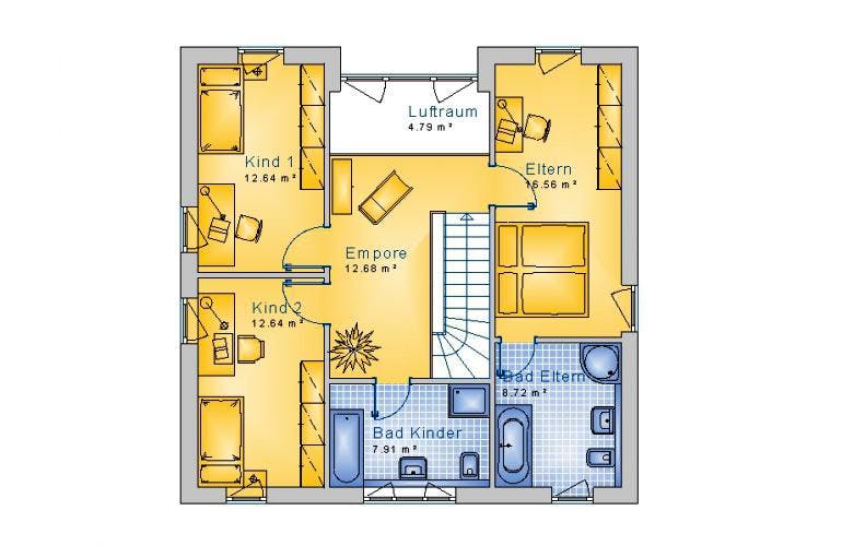 Massivhaus Stadtvilla Kroppach 40-008 von Econ Das Haus, Stadtvilla Grundriss 2