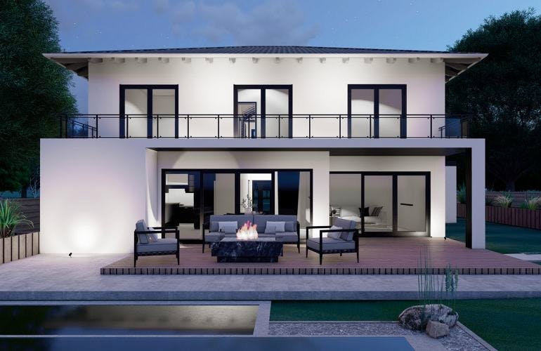 Massivhaus Stadtvilla Lautzert 40-031 von Econ Das Haus, Stadtvilla Außenansicht 1