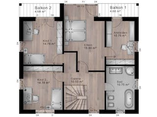 Massivhaus Stadtvilla Remagen 50-012 von Econ Das Haus, Stadtvilla Grundriss 1