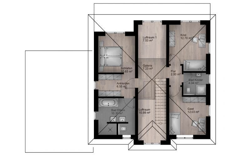 Massivhaus Stadtvilla Rottbitze 40-031 von Econ Das Haus,  Grundriss 1