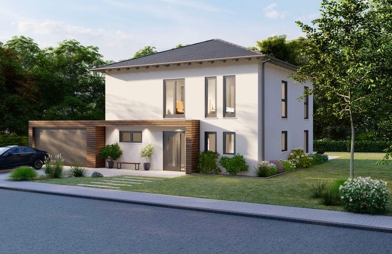 Massivhaus Stadtvilla Rüngesdorf 40-030 von Econ Das Haus,  Außenansicht 1