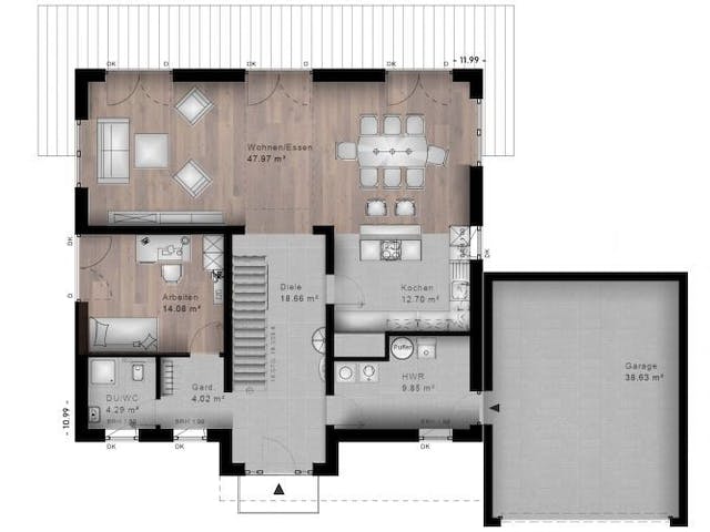 Massivhaus Stadtvilla Sessenhausen 40-030 von Econ Das Haus,  Grundriss 2