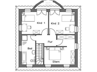 Massivhaus Stadtvilla SV125 Variante M von Baudirekt, Stadtvilla Grundriss 1