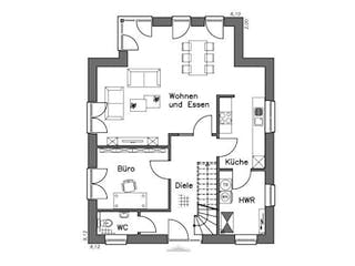 Massivhaus Stadtvilla SV125 Variante T von Baudirekt, Stadtvilla Grundriss 1