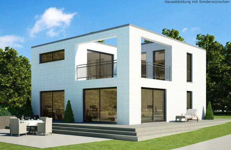 Massivhaus Stadtvilla SV155 Variante M von Baudirekt, Stadtvilla Außenansicht 1