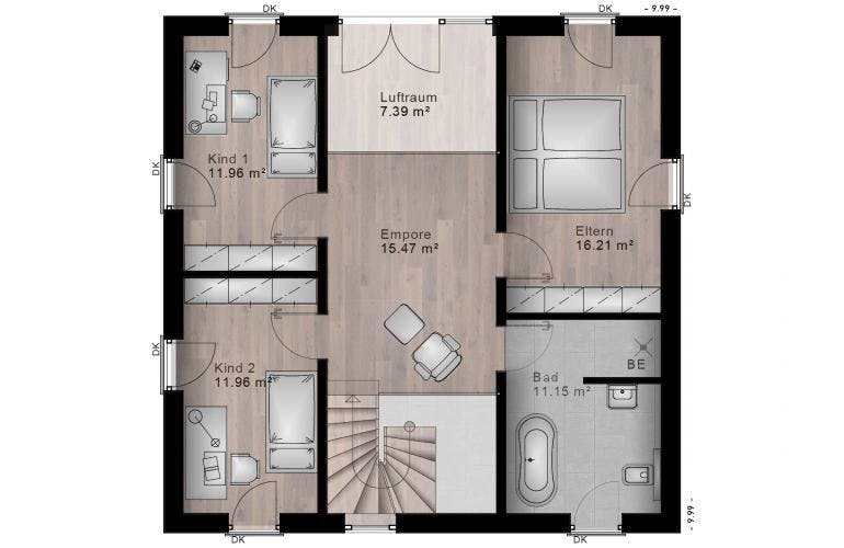 Massivhaus Stadtvilla Wassenach 40-020 von Econ Das Haus, Stadtvilla Grundriss 2