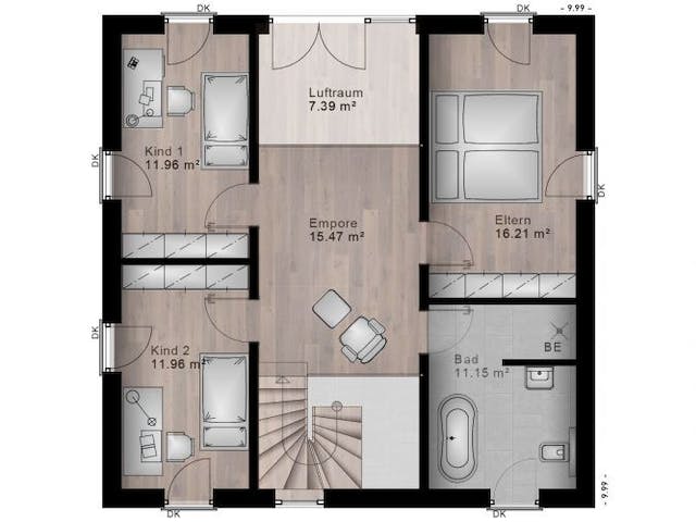 Massivhaus Stadtvilla Wassenach 40-020 von Econ Das Haus, Stadtvilla Grundriss 2