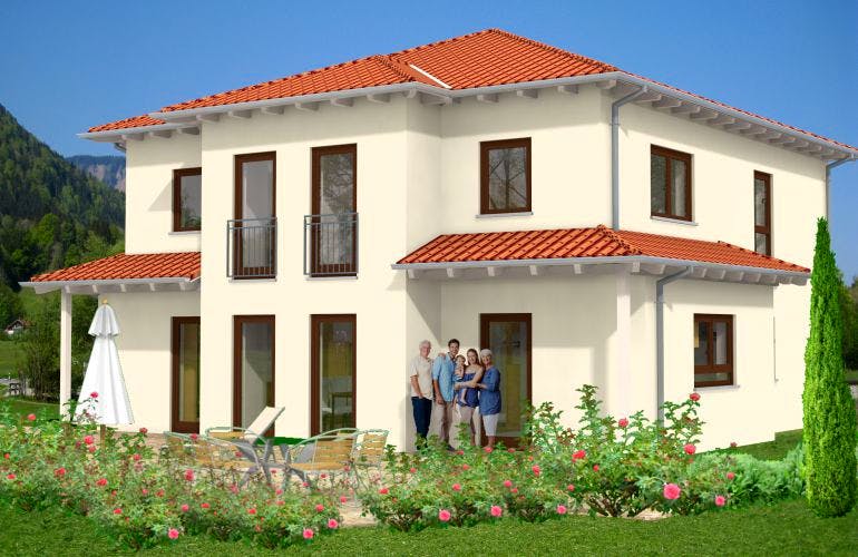Massivhaus Stadtvilla Wissen 50-016 von Econ Das Haus, Stadtvilla Außenansicht 1