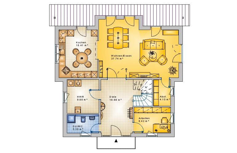 Massivhaus Stadtvilla Wissen 50-016 von Econ Das Haus, Stadtvilla Grundriss 2