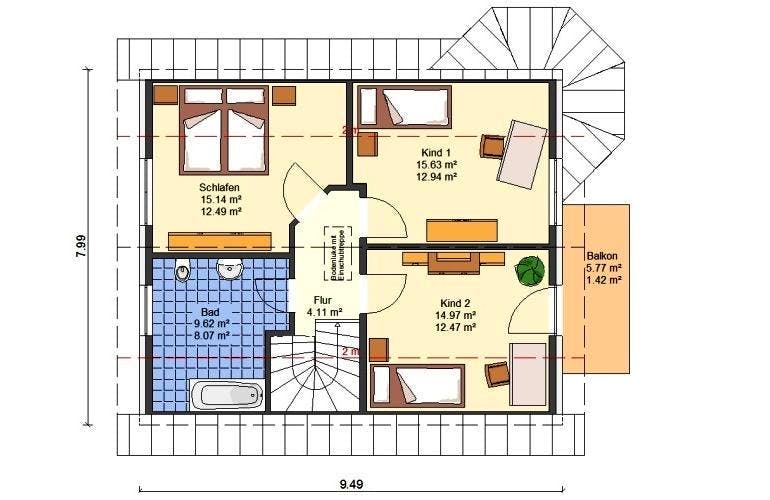 Massivhaus Sybille von HSE Massivhaus,  Grundriss 1