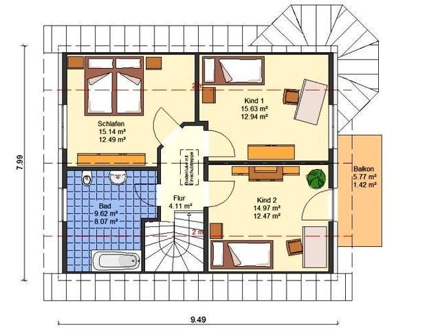 Massivhaus Sybille von HSE Massivhaus,  Grundriss 1