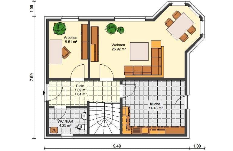 Massivhaus Sybille von HSE Massivhaus,  Grundriss 2