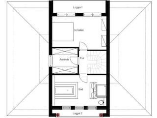 Massivhaus TOSKANA 150 von domoplan massivhaus, Stadtvilla Grundriss 1