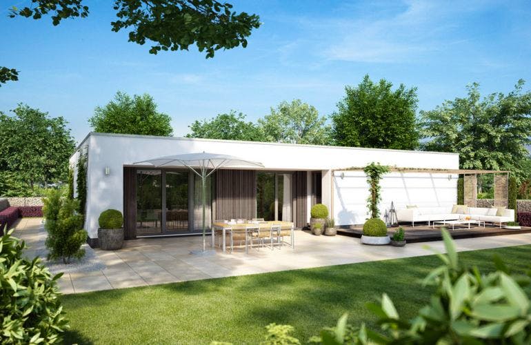 Massivhaus Trend 2000.2 von KONZEPTHAUS, Bungalow Außenansicht 1
