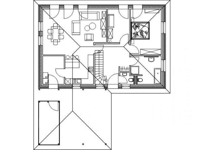 Massivhaus UPTOWN von Kagebau, Bungalow Grundriss 1