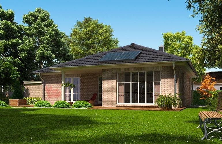 Massivhaus Weissbuche 96 von Baufuchs-Massivhaus Schlüsselfertig ab 195000€, Bungalow Außenansicht 1