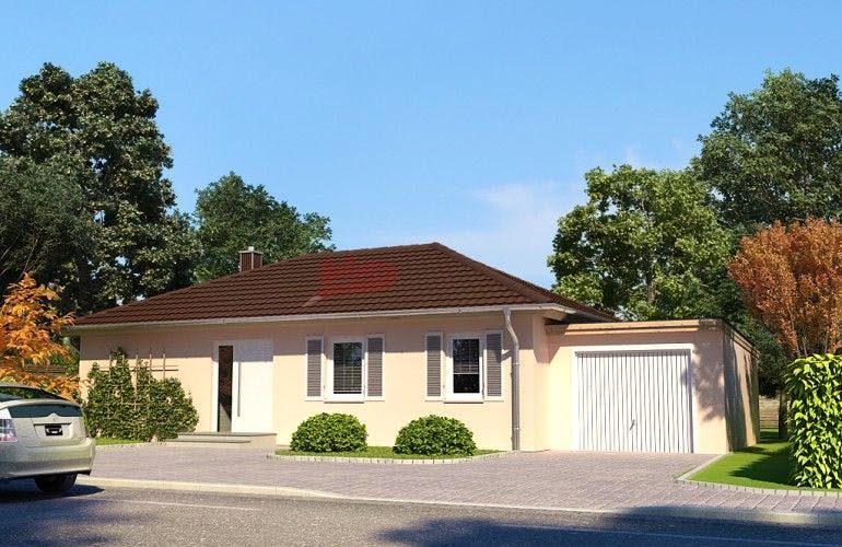 Massivhaus Weissbuche 96 von Baufuchs-Massivhaus Schlüsselfertig ab 195000€, Bungalow Außenansicht 2