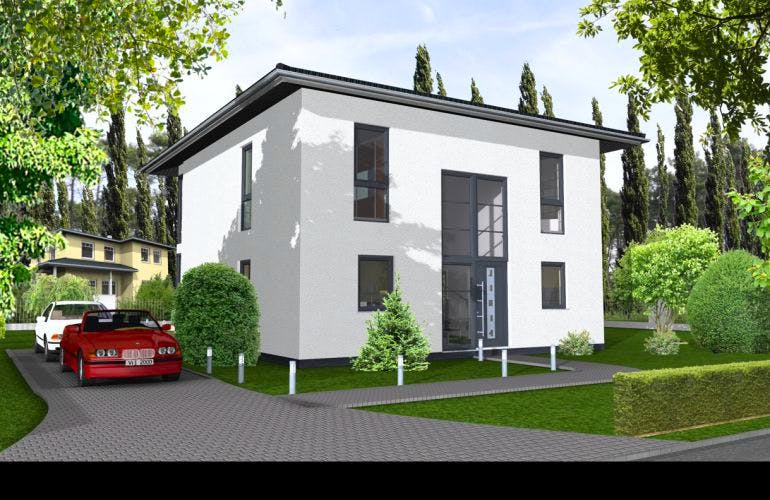 Massivhaus Würzburg 155 von PRO-IM Neo, Stadtvilla Außenansicht 1
