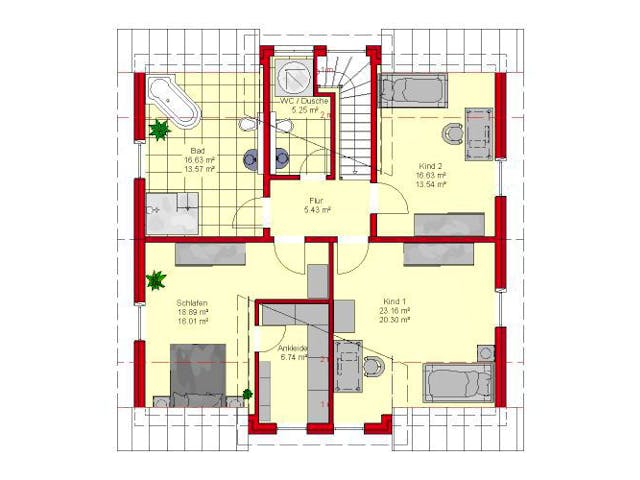 Massivhaus Würzburg 171 von PRO-IM Neo,  Grundriss 1