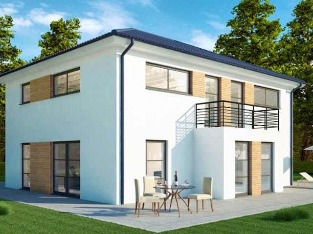 Massivhaus Zweifamilienhaus ZH185 Variante M von Baudirekt,  Außenansicht 1