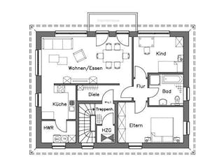 Massivhaus Zweifamilienhaus ZH185 Variante M von Baudirekt,  Grundriss 2