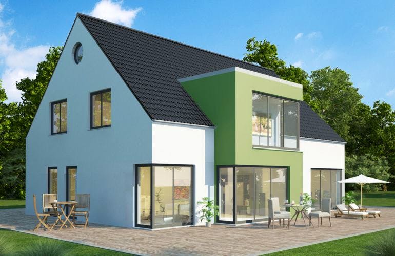 Massivhaus Zweifamilienhaus ZH200 Variante M von Baudirekt,  Außenansicht 1