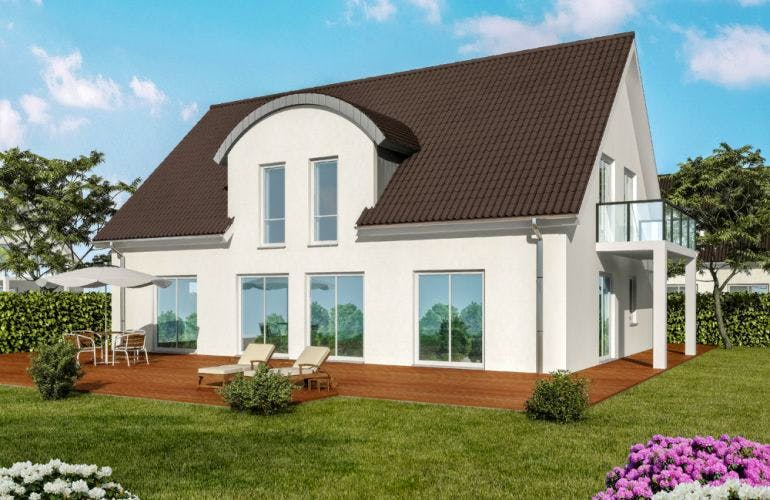 Massivhaus Zweifamilienhaus ZH210 Variante K von Baudirekt,  Außenansicht 1