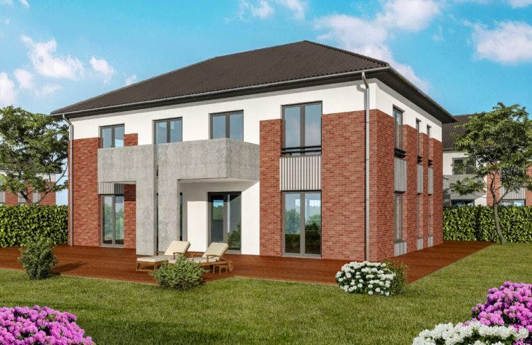 Massivhaus Zweifamilienhaus ZH210 Variante M von Baudirekt,  Außenansicht 1